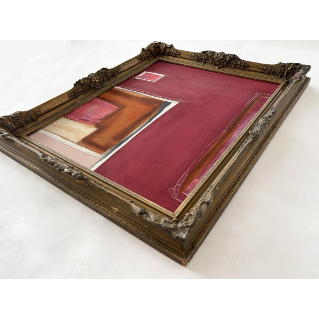 “Fervor” Abstract Art in Antique Frame, Transitional Living Room Art by JTS For Sale In Minneapolis - Image 6 of 13