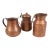 Set of 3 Vintage Hammered Copper Vessels With Aged Patina For Sale