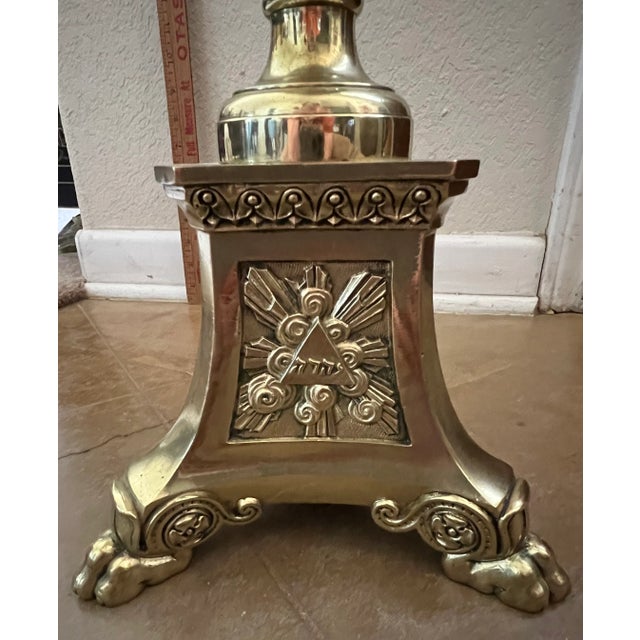 Early 20th Century Tall Brass Altar Candlestick For Sale In Austin - Image 6 of 15