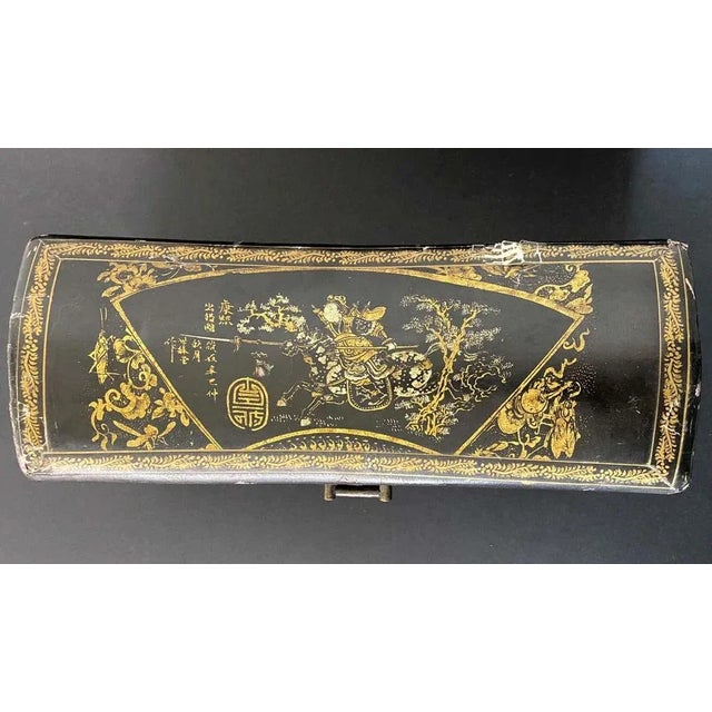 Black Antique Japanese Pillow Box For Sale - Image 8 of 13