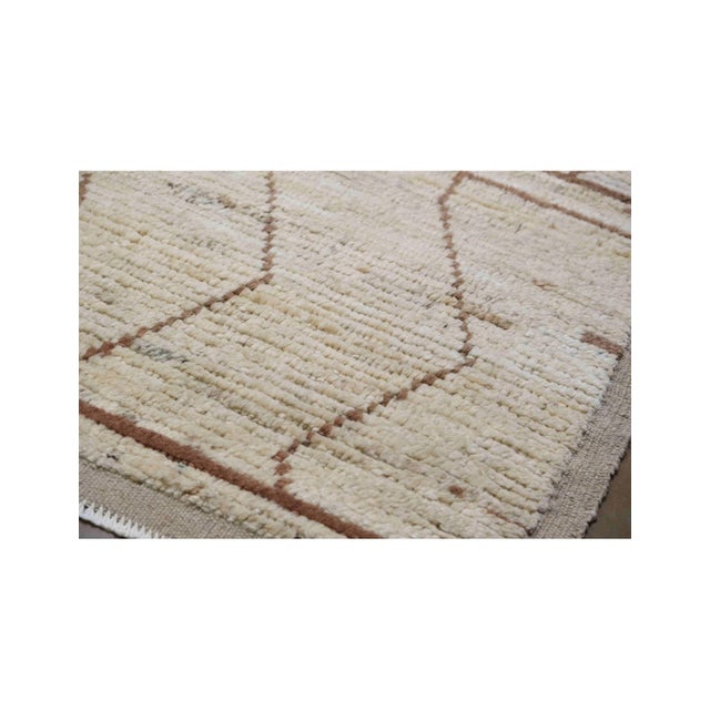 1960s Neutral & Brown Modern Wool Rug For Sale - Image 5 of 8