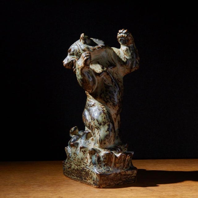 Ceramic Bear Sculpture by Knud Kyhn for Royal Copenhagen, 1952 For Sale - Image 4 of 13