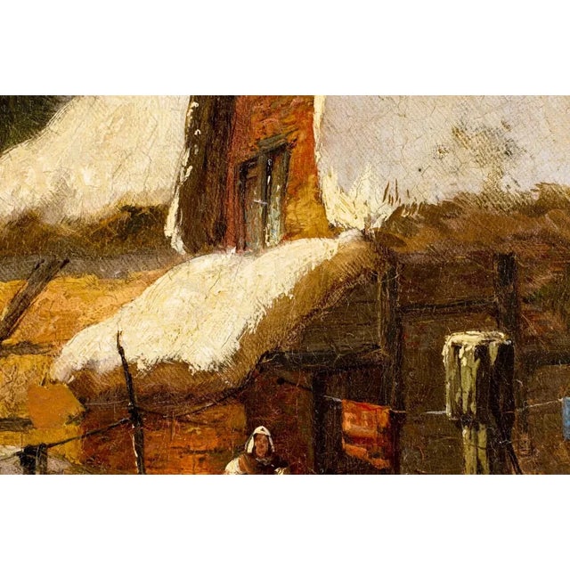 Late 19th Century Signed, William Pitt, Winter Country Scene, Antique Oil Painting For Sale In Austin - Image 6 of 11