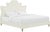 Wood Serenity Cream Velvet King Bed For Sale - Image 7 of 7