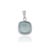 Cushion Cut Aquamarine Bezel Set Solitaire Pendant in 925 Sterling Silver For Sale - Image 6 of 14