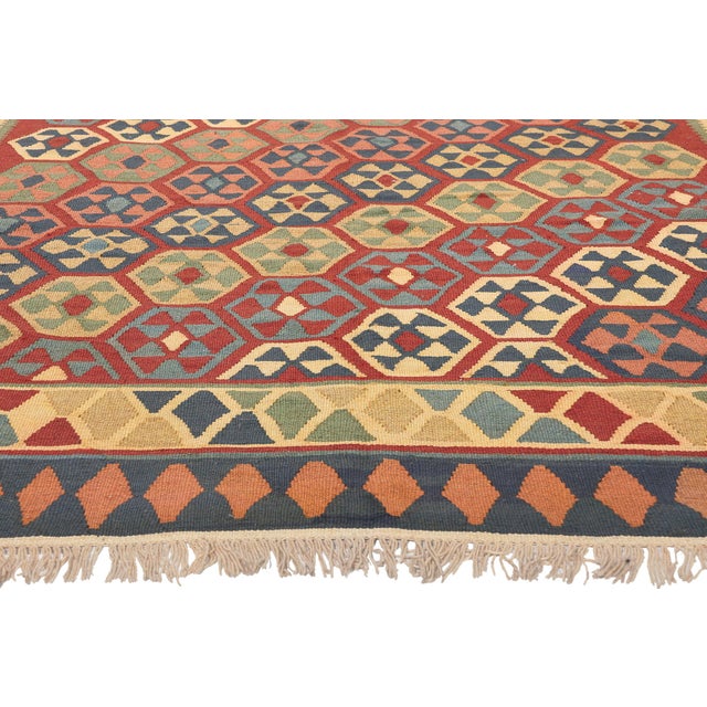 Vintage Persian Shiraz Kilim Rug - 06'08 X 09'00 For Sale - Image 4 of 9