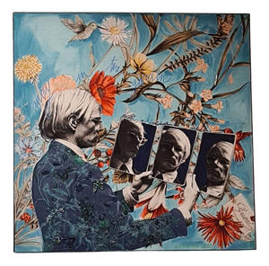 Composition with Andy Warhol, 2000s, Mixed Media Canvas Print