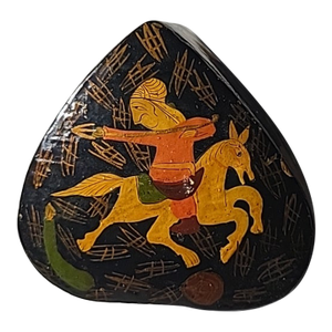 Antique Kashmiri Paper Mache Box – Hand Painted Keepsake Box