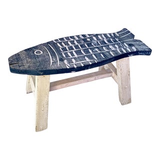 Handmade Primitive Petite Fish Stool For Sale