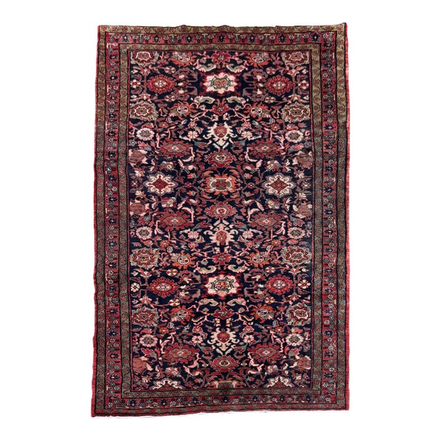 Antique Persian Nanaj Malayer Hand-Knotted Rug 5'3" X 10'8" For Sale