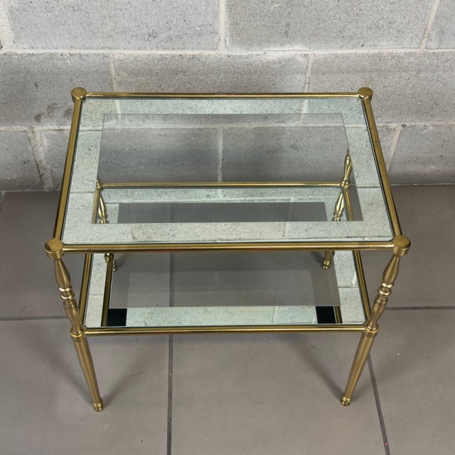 1960s Rectangular Coffee Table in Chromed Brass and Crystal from Jansen, 1960s For Sale - Image 5 of 12