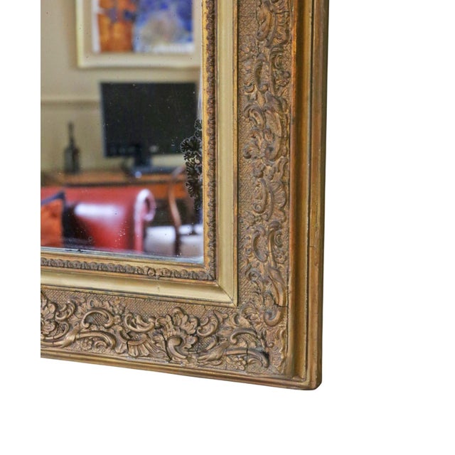 Antique Gilt Overmantle Wall Mirror, 1800s For Sale - Image 6 of 10