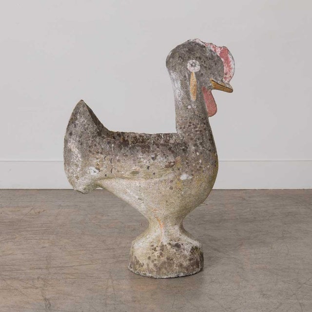 Willy Guhl 1960s French Concrete Rooster Planter For Sale - Image 4 of 14