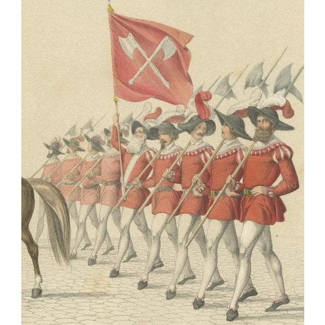 Paper Ceremonial Procession in Switzerland, 1855, Paper For Sale - Image 7 of 10