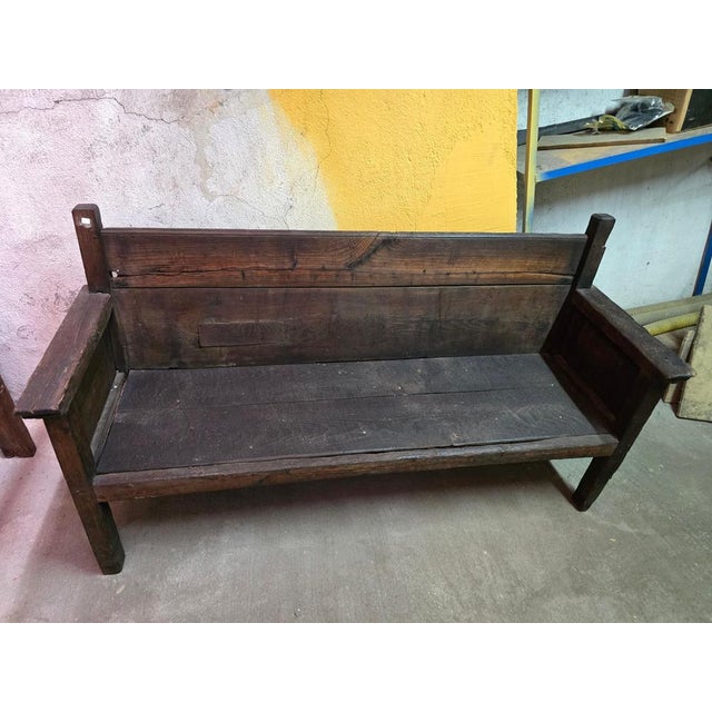 Antique Wooden Bench, 1750s For Sale - Image 11 of 12