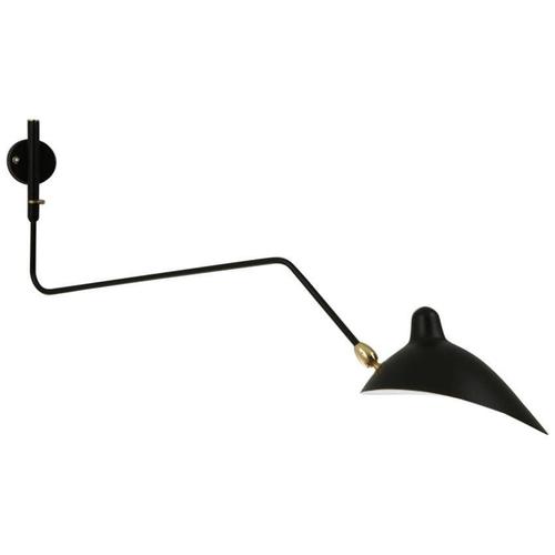 Mid-Century Modern Black Wall Lamp with Rotating Curved Arm by Serge Mouille For Sale - Image 10 of 10