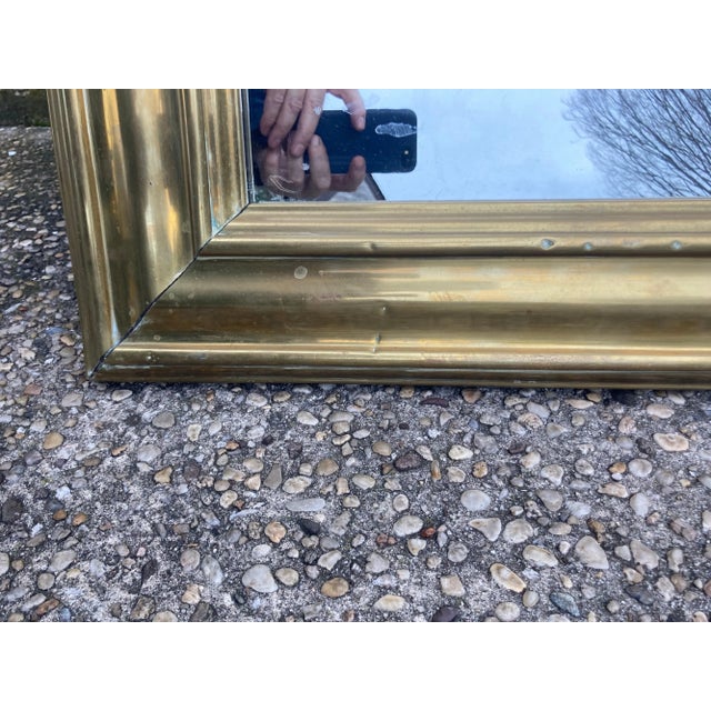 Traditional Early 20th Century Large Brass Framed Mirror For Sale - Image 3 of 6