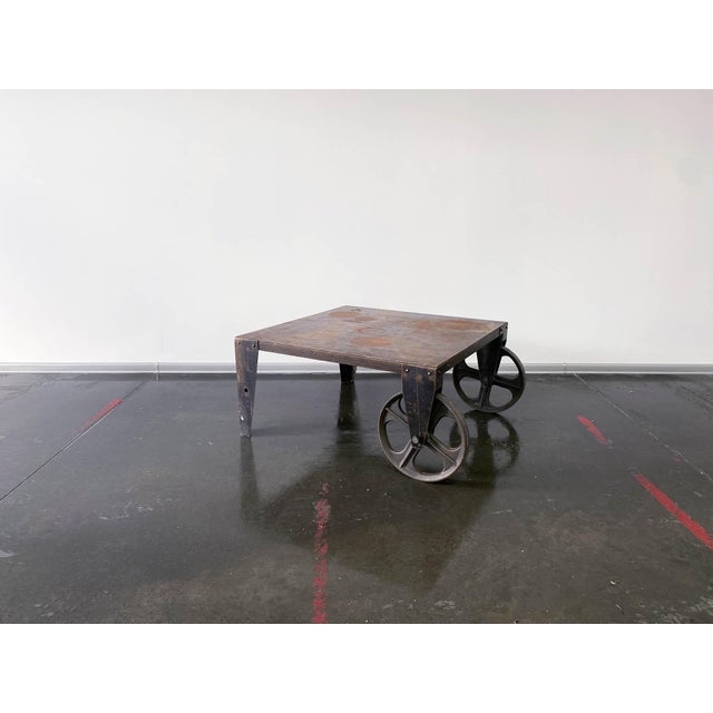 Brutalist Industrial Steel Coffee Table For Sale - Image 5 of 12