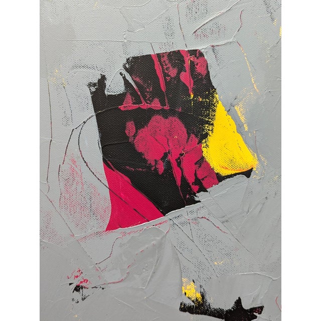 Textile Winifred Booth “Into the Vortex” Contemporary Yellow, Pink, and Grey Abstract Painting, 2024 For Sale - Image 7 of 9