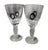 Late 20th Century Mid Century Modern Fused Art Glass Black & White Dots Water Goblets- a Pair For Sale - Image 5 of 5