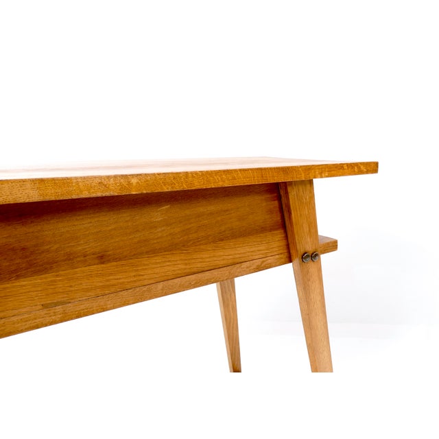 Vintage French Console Table in Oak, 1950s For Sale - Image 16 of 18