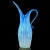 Beautiful large Murano hand blown opalescent blue to white Italian art glass pitcher or vase. Documented to the Fratelli...