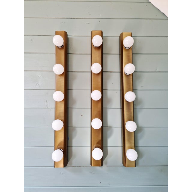 Brass Wall Sconces in the style of Lodge, 1970s, Set of 3 For Sale - Image 13 of 13