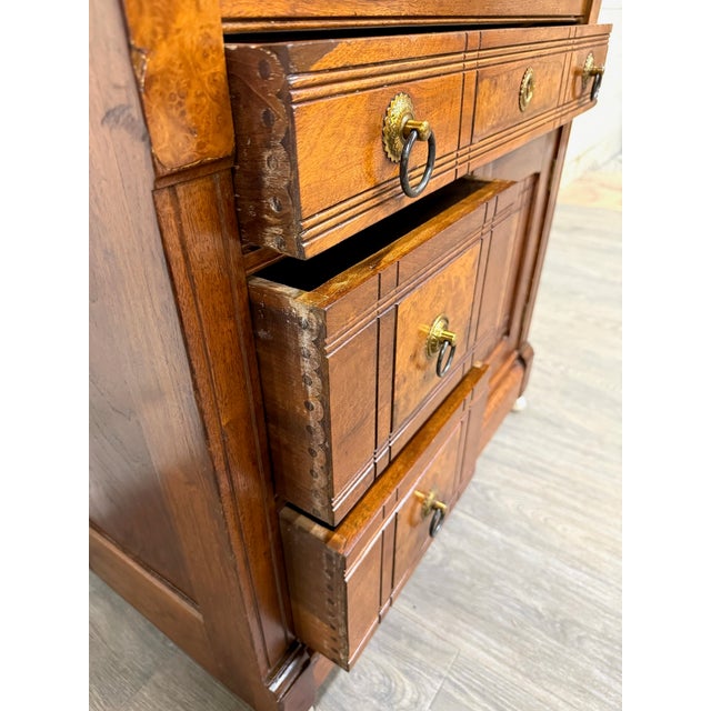 Wood Antique Victorian Eastlake Style Walnut Marble Top Cabinet Commode Washstand For Sale - Image 7 of 12