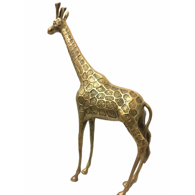 Metal Vintage Mid-Century Brass Giraffe For Sale - Image 7 of 8