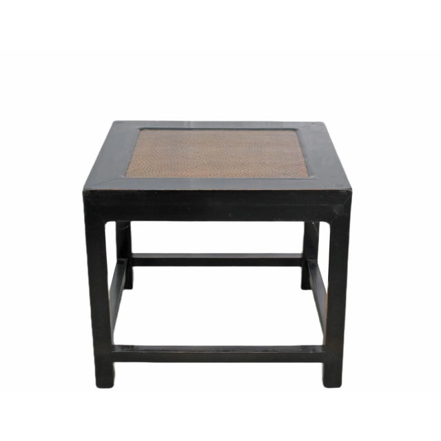 This simple and elegant vintage square Asian table was hand made and distressed. The small size makes it perfect for use...