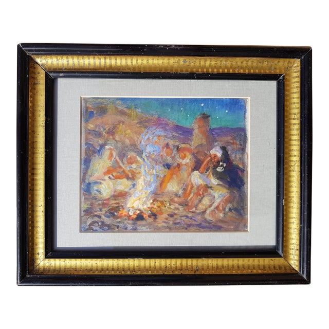 Dinet Etienne - Orientalist Scene - Gouache - Framed - Late 19th Century For Sale