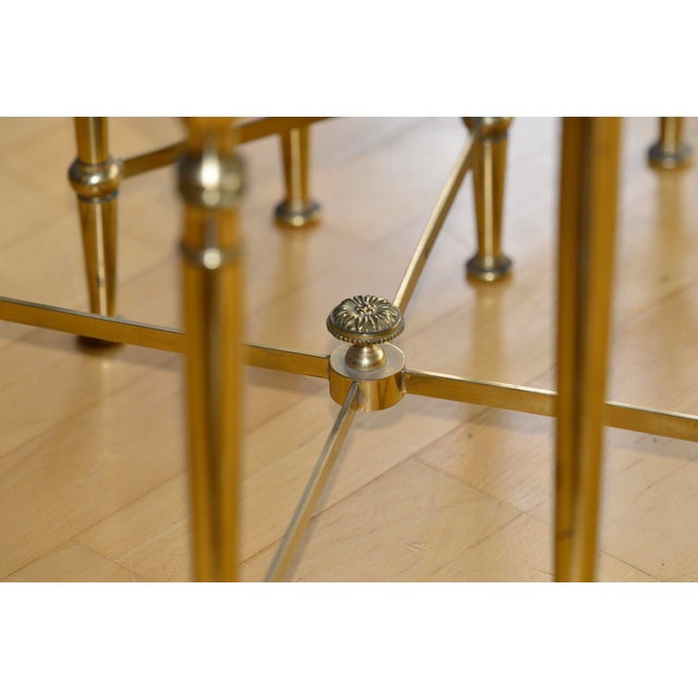 Gold Nesting Tables in Brass and Glass in the style of Maison Baguès, 1960s, Set of 3 For Sale - Image 8 of 13