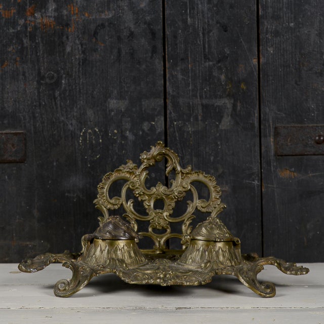 Desk Set for Writing Desk in Brass, 1890s For Sale - Image 9 of 9