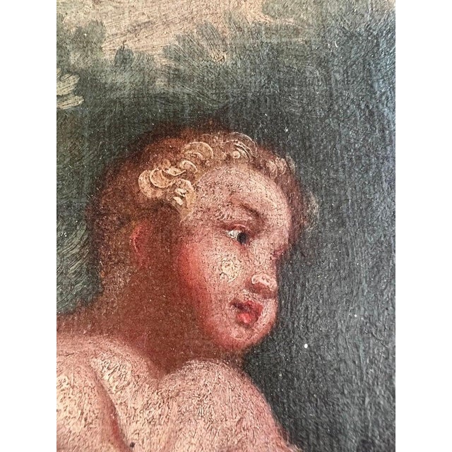 19th Century Continental Oil on Canvas With Putti in Giltwood Frame For Sale - Image 11 of 15