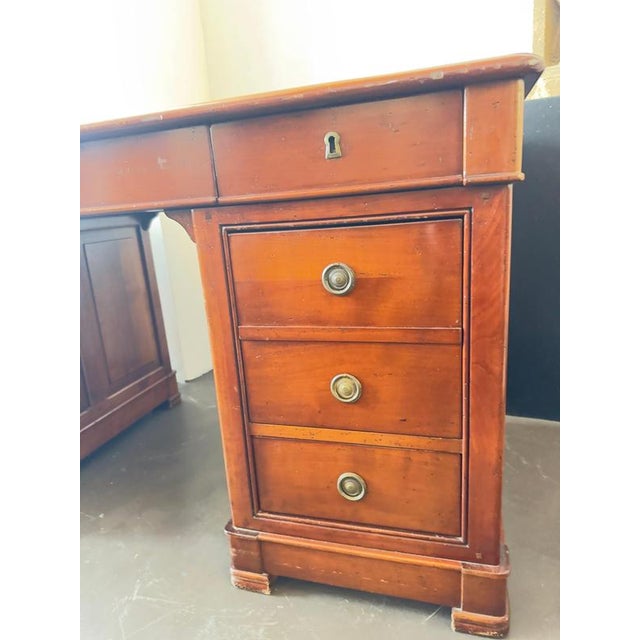 Antique English Victorian Partners Desk with Dual Functionality, 1880 For Sale - Image 16 of 17