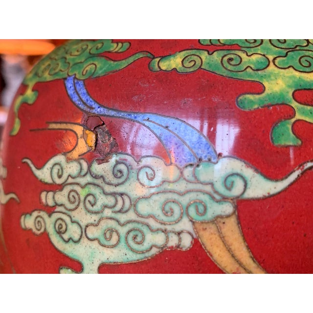 Mid-20th Century Chinese Cloisonné Table Lamp For Sale - Image 10 of 15