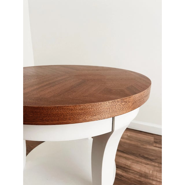 1970s 1970s Transitional Two-Tone Round Table For Sale - Image 5 of 9