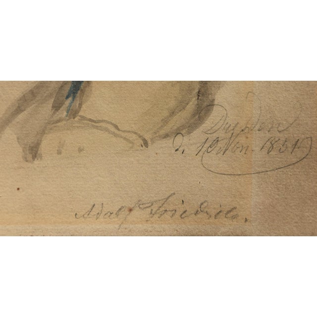 Gustav Adolf Friedrich, Child Portrait, 1851, Watercolor, Framed For Sale - Image 3 of 7