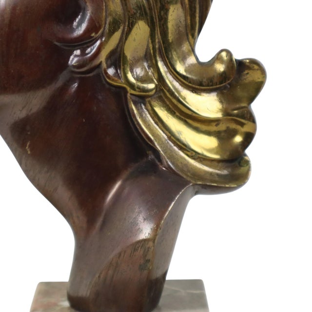 Bronze Art Deco Sculpture of a Woman on Marble, 1930s For Sale - Image 14 of 16