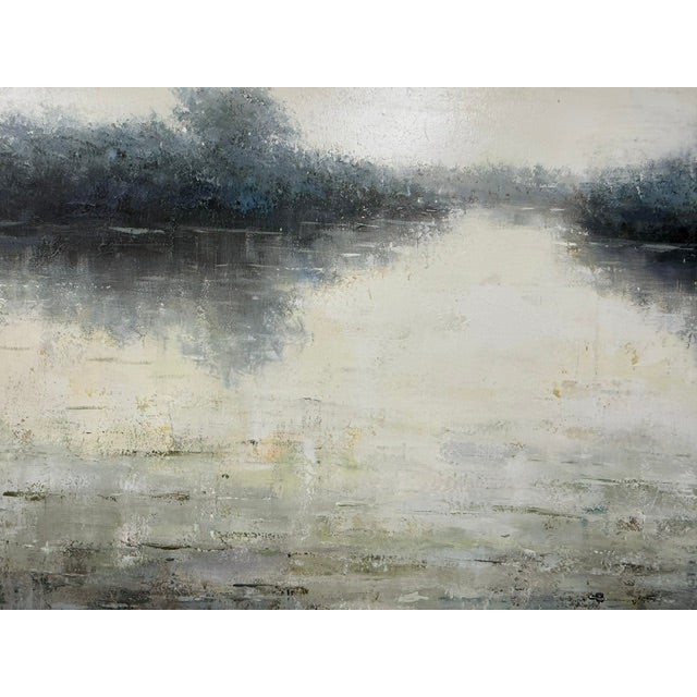 Atmospheric Abstract Water Scene - Large Square Canvas For Sale - Image 9 of 10