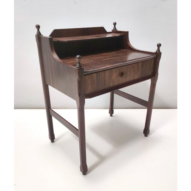 Vintage Postmodern Italian Walnut Nightstand, 1970s For Sale - Image 12 of 12