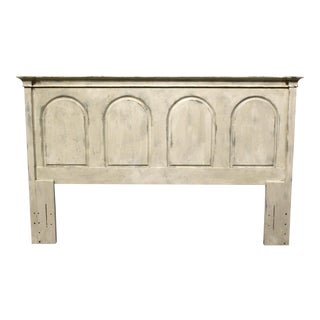 Antiqued Shabby Chic Headboard for Queen Size Bed For Sale