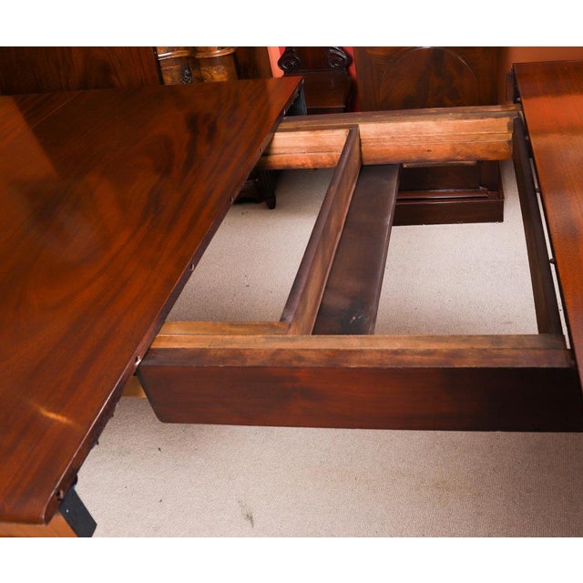 Antique Flame Mahogany Extending Dining Table and Chairs, 1800s, Set of 17 For Sale - Image 14 of 18