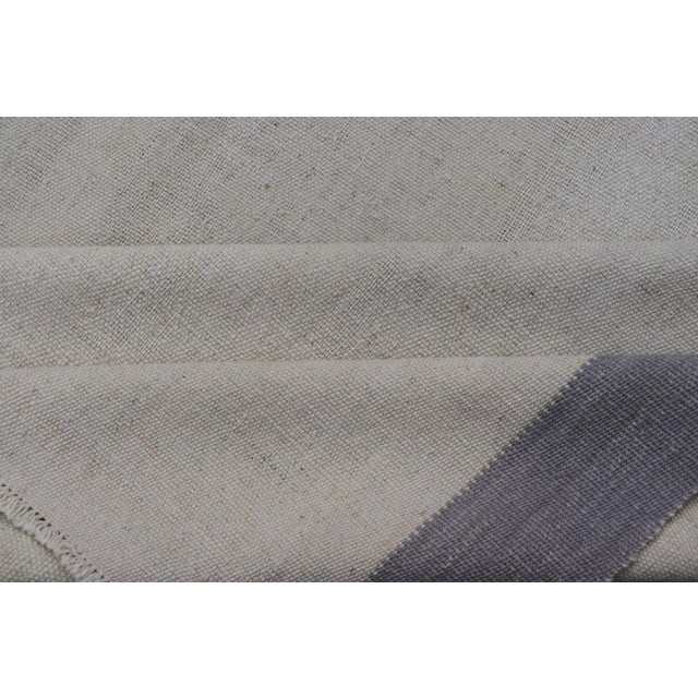 Mid 20th Century Vintage Turkish Kilim With Modern Design in Cream and Lavender For Sale - Image 10 of 11