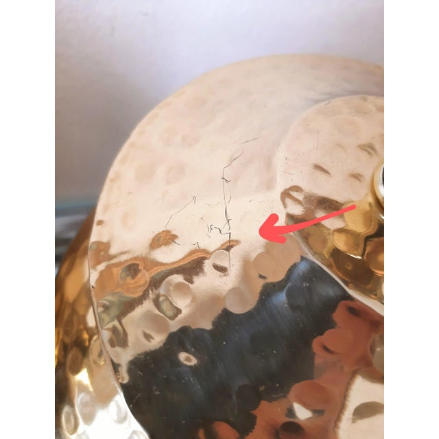 Vintage Pair of Hammered Brass Table Lamps For Sale In Fayetteville, AR - Image 6 of 12