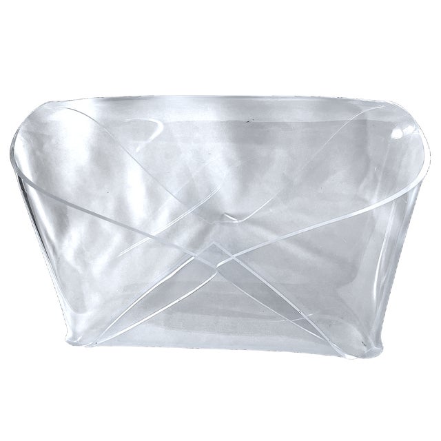 Alessandro Albrizzi Vintage Sculptural Lucite Envelope Catchall Letter Organizer Desk Caddy For Sale - Image 4 of 10
