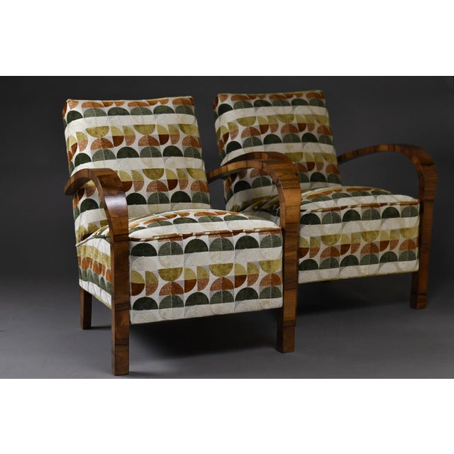 Brown Large Art Deco Lounge Chairs, 1930s, Set of 2 For Sale - Image 8 of 11