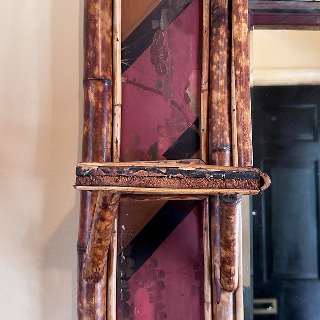 19th Century Antique Aesthetic Movement Bamboo Mirror With Shelves For Sale - Image 5 of 10