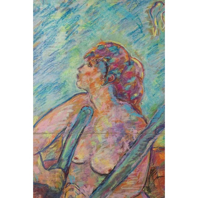 Modern Sirio Pellegrini, Earthly Paradise, Oil Painting, 1960s For Sale - Image 3 of 5