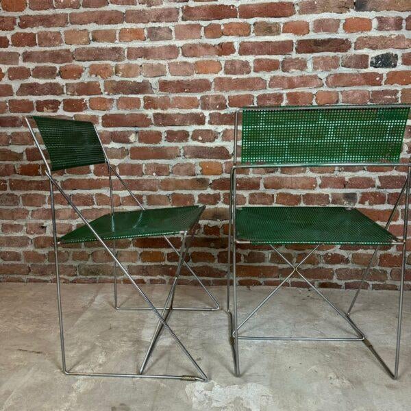 X-Line Chairs by Niels Jørgen Haugesen for Magis, 1977, Set of 4 For Sale - Image 4 of 5